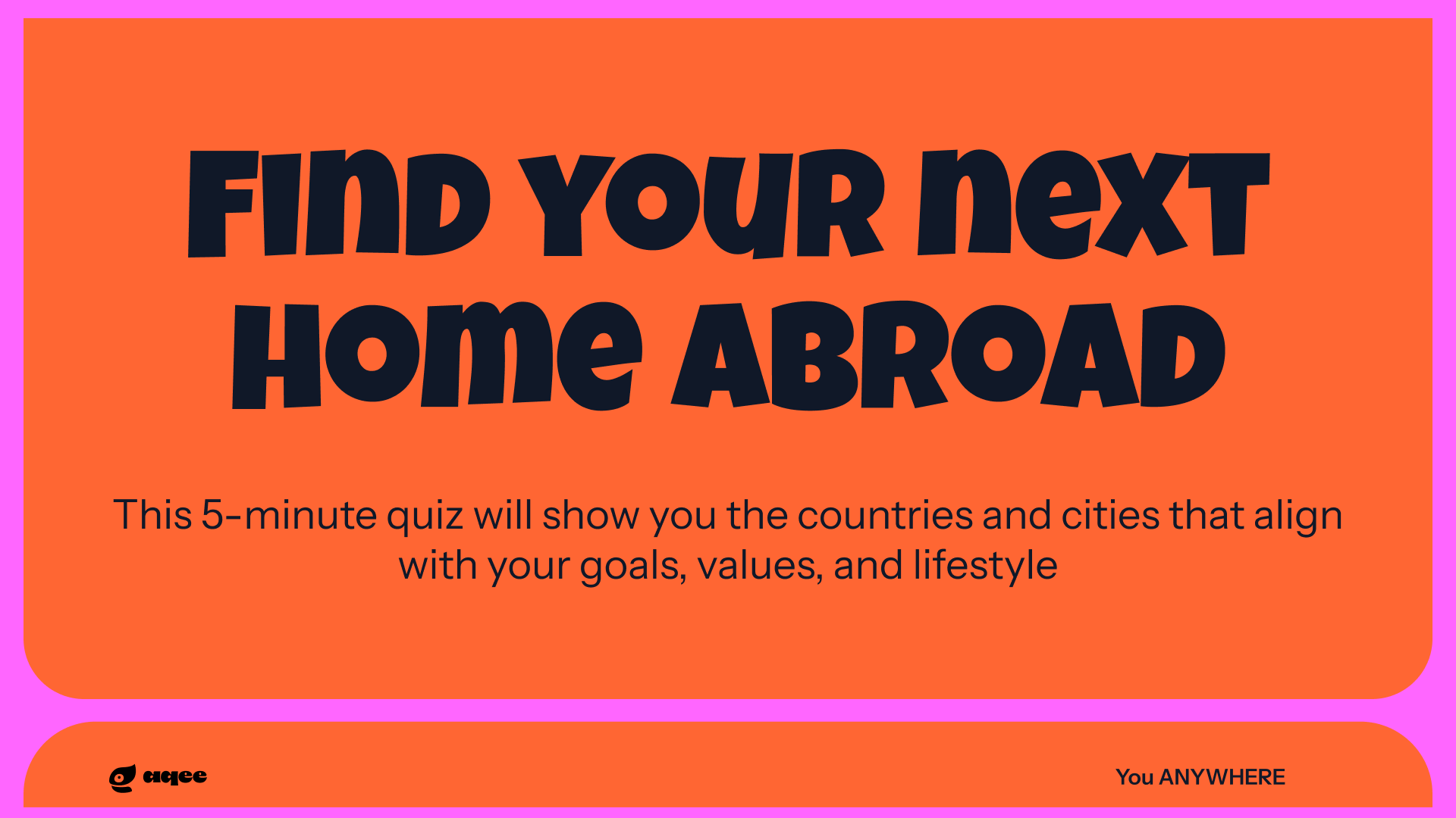 Aqee Personalised Relocation Finder Quiz