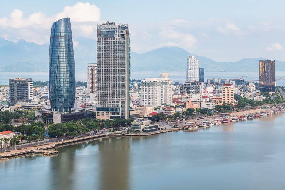 Da Nang skyline and river in Vietnam