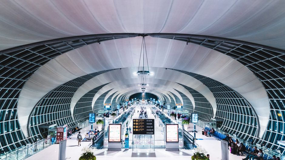 Passenger terminal at Suvarnabhumi Airport in Bangkok
